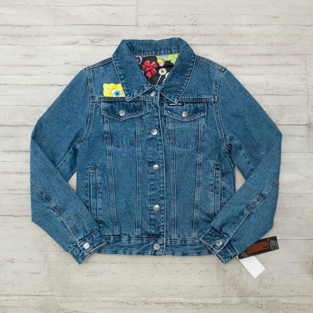 NWT Members Only x Spongebob Reversible Indigo Denim Jacket size M